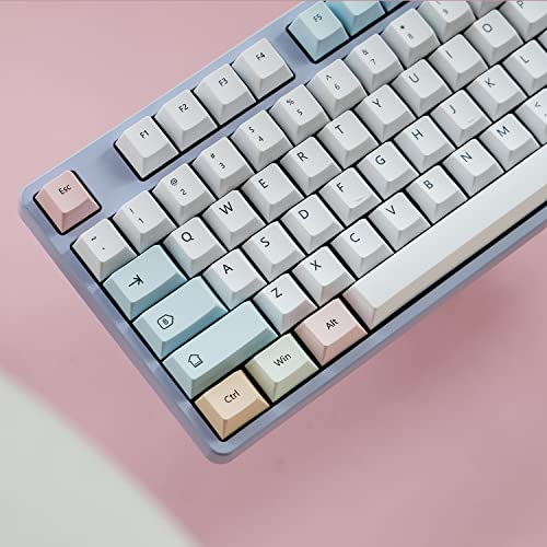 Image of CuXiu Chalk PBT Keycaps 136 Keys Dye Sub Keycap Set for Cherry MX Switches Mechanical Keyboard gh60 xd64 xd84 xd96 87 104 (English)