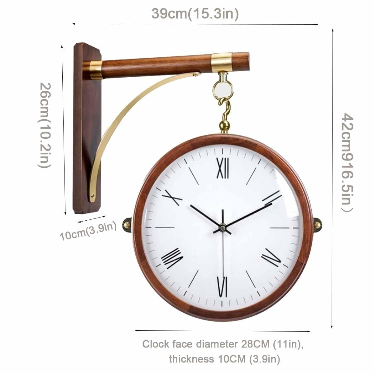 Horloge murale double face - White - 22x21.5 cm - Style européen