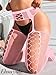 EHSUYAB Women Sexy Fishnet Tights, Suspender Pantyhose With Garter Belt, Stockings Lingerie Outfit Going Out Party Club Rave Light Pink Small Medium