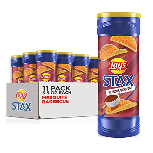 Lay's Stax Mesquite Barbecue Flavored Potato Crisps, 5.5 Ounce (Pack of 11)