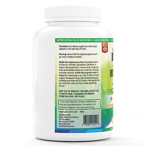 Biolife Plus Supreme Immune Support Supplement With Mineral & Vitamin Supplements, Digestive Health, Antioxidants Herbs, Fruit Extracts, Organic Multivitamin For Women, Gluten Free, 60 Vegan Capsules #TOP5