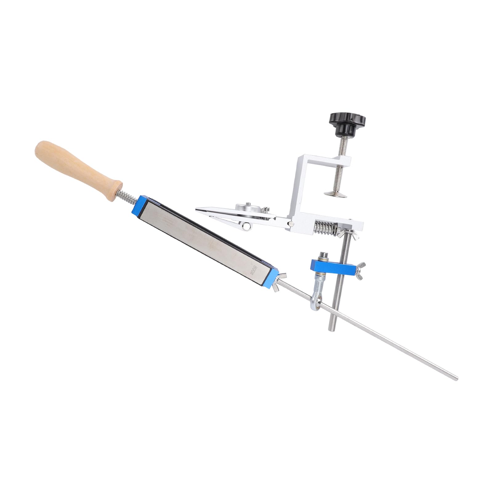Kavolet Affilatore di Precisione Professionale, 4 Pietre Diamantate per Affilare, Affilatura Fine per Lame Cucina e Esterno, Lega di Alluminio in Acciaio Inossidabile (Con 4 pietre diamantate)