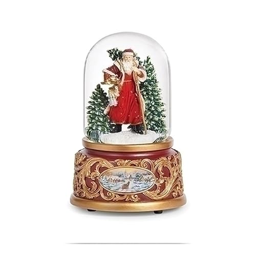 Roman Musical Victorian Santa Swirl Dome, 100mm, 6.2-inch Height, Christmas