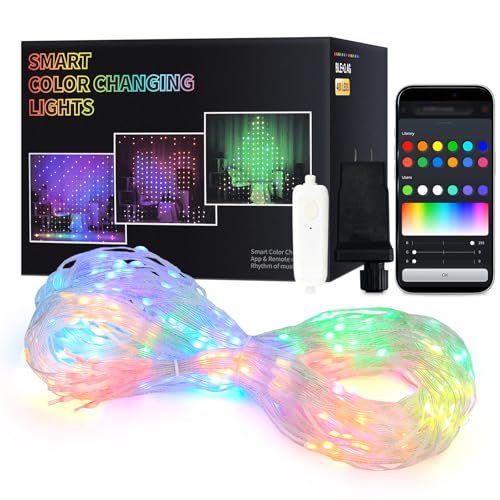 Image of JMEXSUSS 400 LED Smart Curtain Lights for Holiday and DIY Fun, 6.5x6.5 ft