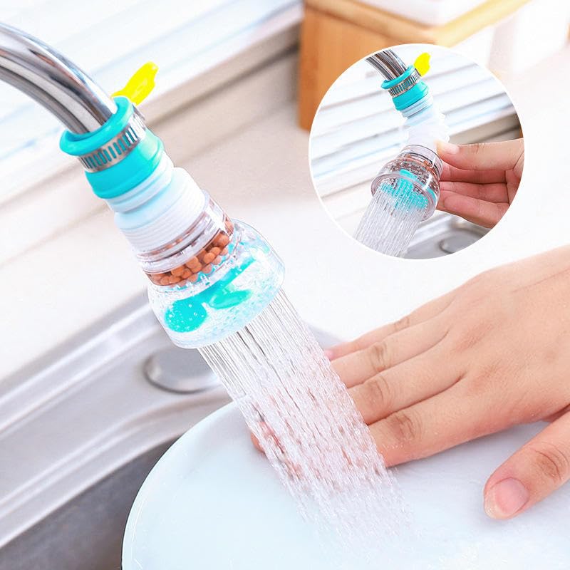Image of 360 Degree Water Saving Faucet Adjustable | Tap filter, Tap extender for kitchen sink | Flexible Anti Splash Water Saving Movable | Sprinkle Head Nozzle for & Kitchen (4, Multicolor)
