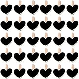 30 Pcs 2.6 * 2.2Inch Wood Mini Chalkboard Clips Wooden Blackboard Clips Chalk Board Message Board Ta