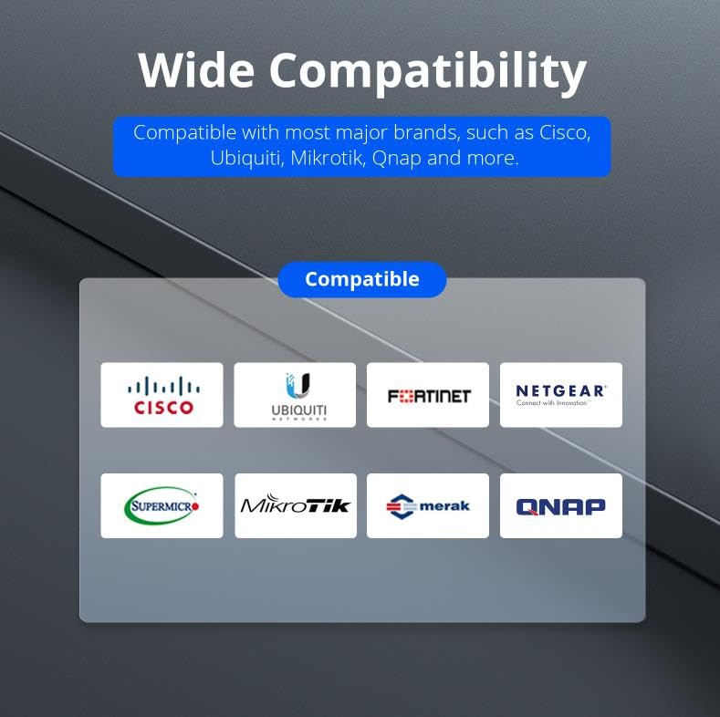 Image of ipolex 25G SFP28 DAC Cable 0.5m(1.6ft), 25G SFP28 Passive Direct Attach Copper Twinax Cable, Compatible with Mellanox MCP2M00, Switches, Routers, Servers, NIC(Blue)