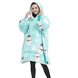Tospass Kuscheldecke mit Ärmeln Sherpa Decke Hoodie Sweatshirt Oversized Einheitsgröße Kapuzenpullover für Damen Herren Flauschige Flanell Fleece TV-Decke mit Ärmel Tragbar Ganzkörperdecke