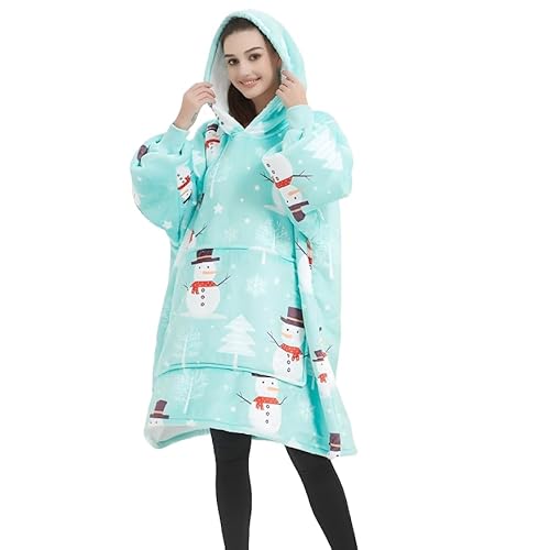 Tospass Kuscheldecke mit Ärmeln Sherpa Decke Hoodie Sweatshirt Oversized Einheitsgröße Kapuzenpullover für Damen Herren Flauschige Flanell Fleece TV-Decke mit Ärmel Tragbar Ganzkörperdecke