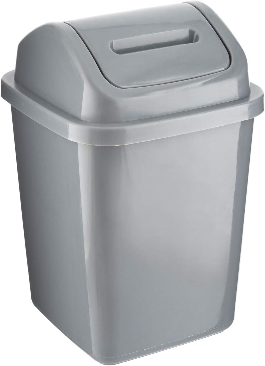 ZYBUX 5L Small Swing Top Bin Plastic Waste Bin for Kitchen Bathroom (Grey)