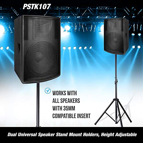 Pyle Lautsprecherständer Paar – Speaker Stand – Boxenständer Höhenverstellbar mit Tasche als Universelles Dreibein Boxen Stativ für Standlautsprecher Paar, Universelles Dual-PA-DJ-Stativ aus Stahl