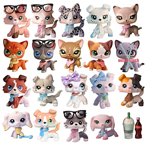 Judylovelps Custom Pets, 19pcs Custom Made lps Collie and Shorthair Cat Dot Collie Butter Collie Tiramisu Collie Mewo Shorthair Cat Wapiti Shorthair Cat Etc. with lps Accessories Kids Gift