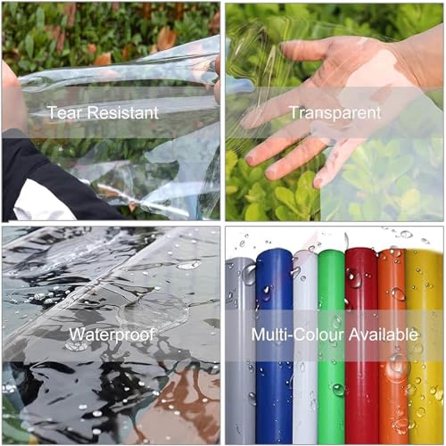 WZYJLyds Exterior Cortina de Lona Transparente Gris Impermeable Cortina con Puerta con Cremallera 0,5mm PVC con Ojales para Jardín, Cenador, Terraza - imagen 3