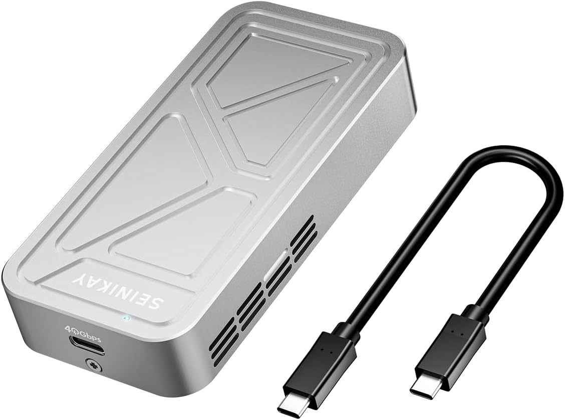 40Gbps M.2 NVME Enclosure with Cooling Fan,USB 4 NVMe Enclosure,Compatible with Thunderbolt 4/3/USB3.2/3.1/3.0/2.0