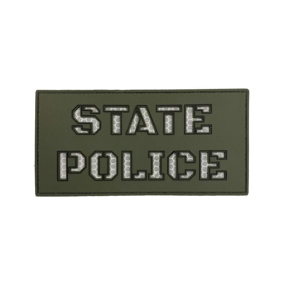 実物アメリカ州警察STATE POLICEリフレクター PVC パッチ