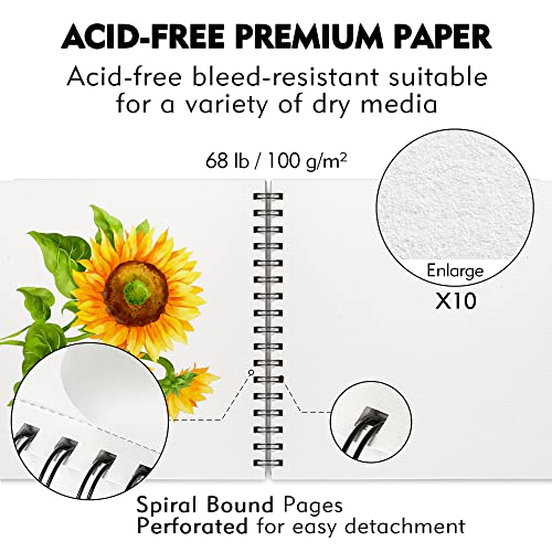 Batkev 9 X 12 Inches Sketchbook 100 Sheets, Thick Drawing Paper Sketch Drawing Paper Sketch Pad, Art Paper For Drawing And Painting For Kids #TOP4