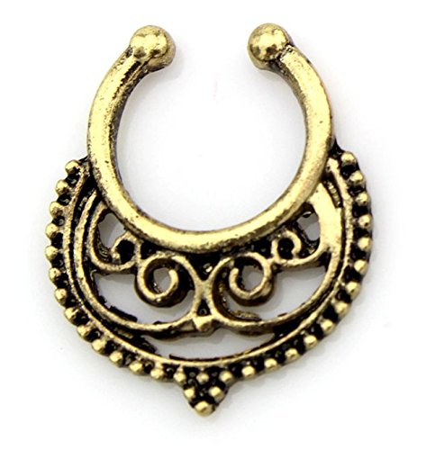 Aoyoho 8Pcs Fake Septum Clicker Nose Hoop Ring Non Piercing Clip #TOP1