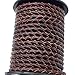 ShapesbyX 5 Yards Regenerated Leather Braided Cords 3mm Round for Jewelry Making or Bolo Tie Distressed Brown