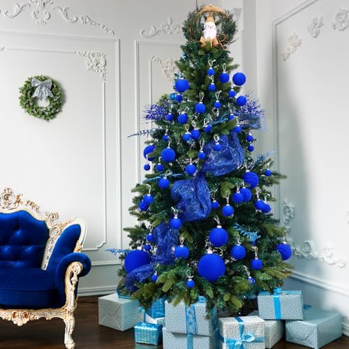 CristBest 24-Pack Christmas Tree Picks Ornaments, Artificial Glitter Berry Stem Glittery Twigs Ornaments for Christmas Tree Decorations, Small Vase, Holiday, Wedding, Party Decorations (Blue) - image 6