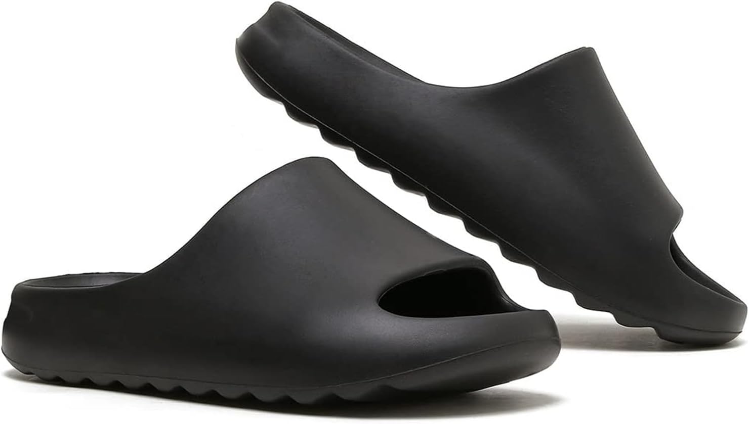 Unisex Slippers Slides for Women and Men, EVA Non-slip Super Soft Quick Drying Bathroom Shower Cloud Slippers, Lightweight Spa Open Toe Summer Slippers for Adult Couples Indoor Outdoor