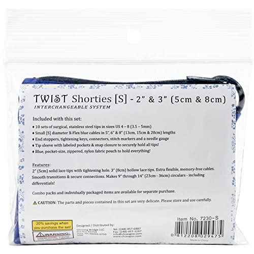 Chiaogoo Twist Shorties Stainless Steel Interchangeable Set, 2-Inch And 3-Inch (5 And 8Cm) Small (7230-S) #TOP2