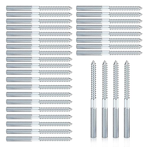 30 Pièces Vis Double Filetage M8 x 100 mm, Vis à Double Filetage, Boulons de Suspension Torx, Bois Goujon Tige Filetée pour Assemblage de Meubles et Fixation