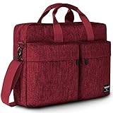 KINGSLONG Laptop Umhängetasche 17 17,3 Zoll, Arbeit Geschäft Büro Männer Frauen Umhängetasche, Aktentasche Notebook Ultrabooks Tragetasche Handtasche passend für Acer Asus Dell Lenovo HP - Rot