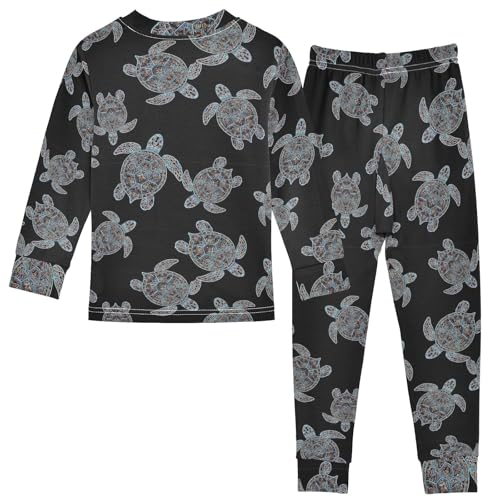 ODAWA Matching Fall Pajamas Sea Turtles Boho Long Sleeve Pajama Sets 18M2