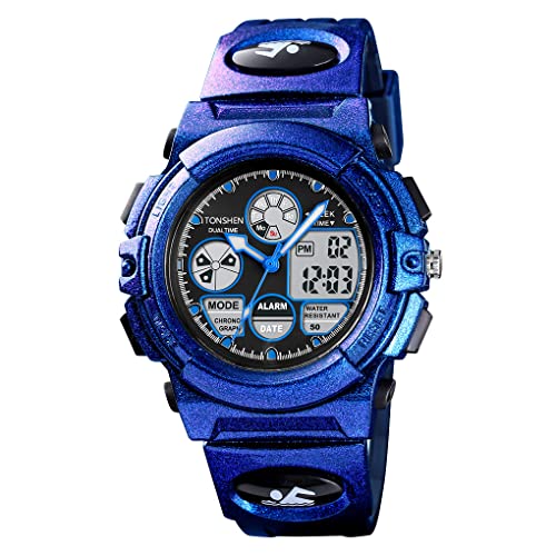 Montre outdoor sport étanche violette avec calendrier et quartz double temps TONSHEN