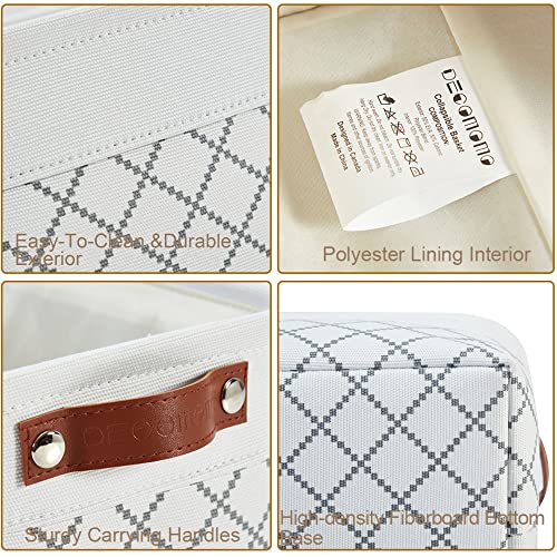 Image of DECOMOMO Small Baskets | Storage Baskets for Organizing Shelves Linen Closet Bathroom Baby Cloth Nursery Fabric Bulk Decorative Empty Baskets for Gifts (White Check, Small - 6 Pack)
