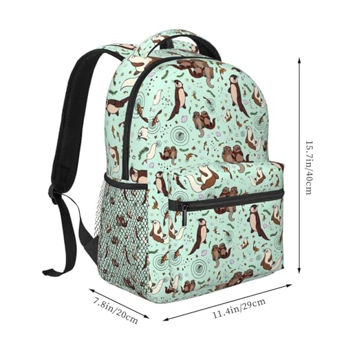 Happy Sea Otter Backpack Laptop Backpack Sports Travel Shoulder bag Light casual backpack2