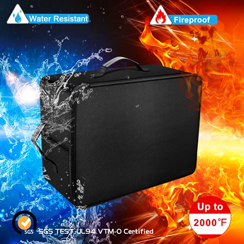 Engpow File Organizer Box With Lock,Large Fireproof Document Box 4-Layer File Storage Box,Collapsible Hard Filing Box With Handle,Non-Dusty Portable Travel Home Office Safe Bin For Files,Laptop,Paper #TOP3