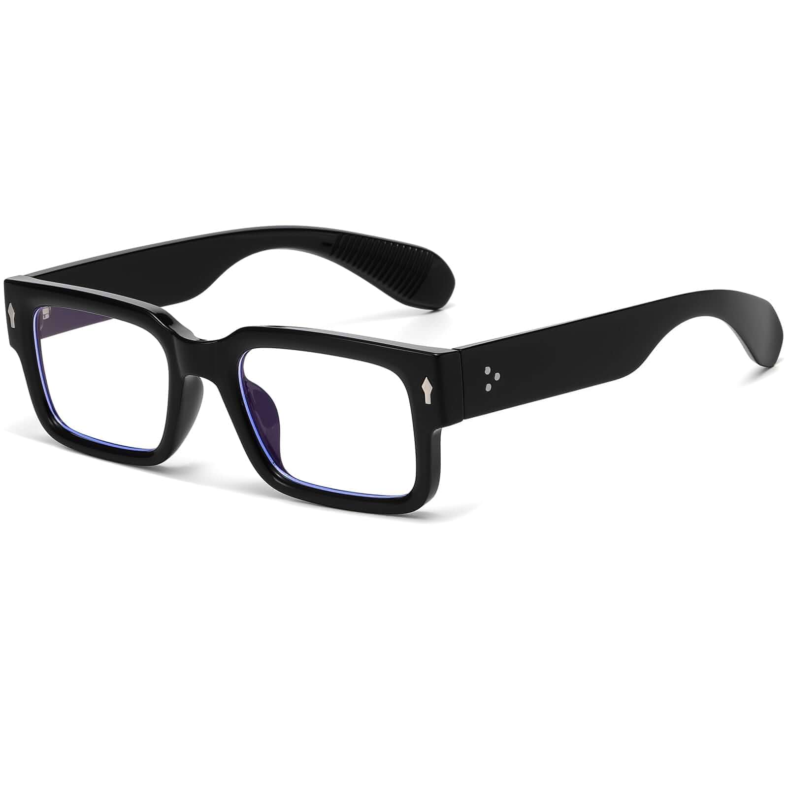 Breaksun Rectangle Glasses for Men Women Square Blue Light Glasses Thick Frame Black Eyeglasses