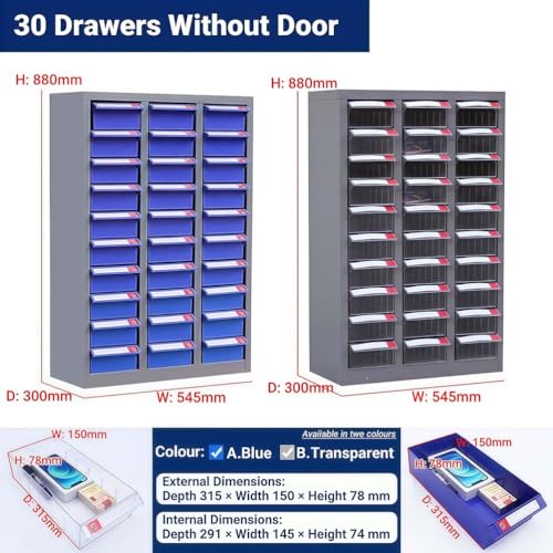 Parts nizer - Une Armoire sans Acier avec 100 Compartiments et étiquettes pour Une Gestion Efficace des Outils et de la quincaillerie.