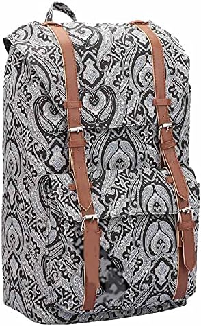 Quenchy London Backpack Casual Daypack for Girls and Women, Medium Canvas School Size A4 Bag 45cm x30x9 25 Litre QL916
