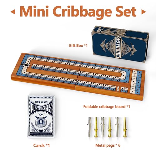 Juego de Mesa Cribbage Pequeño de Viaje Plegable de Madera miniatura 6