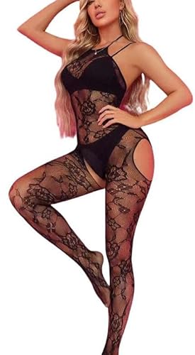 Bommi Fairy Medias de encaje para mujer, liga, vestido sexy, red de pescado, química, para bebé, para la cadera, Negro Cover