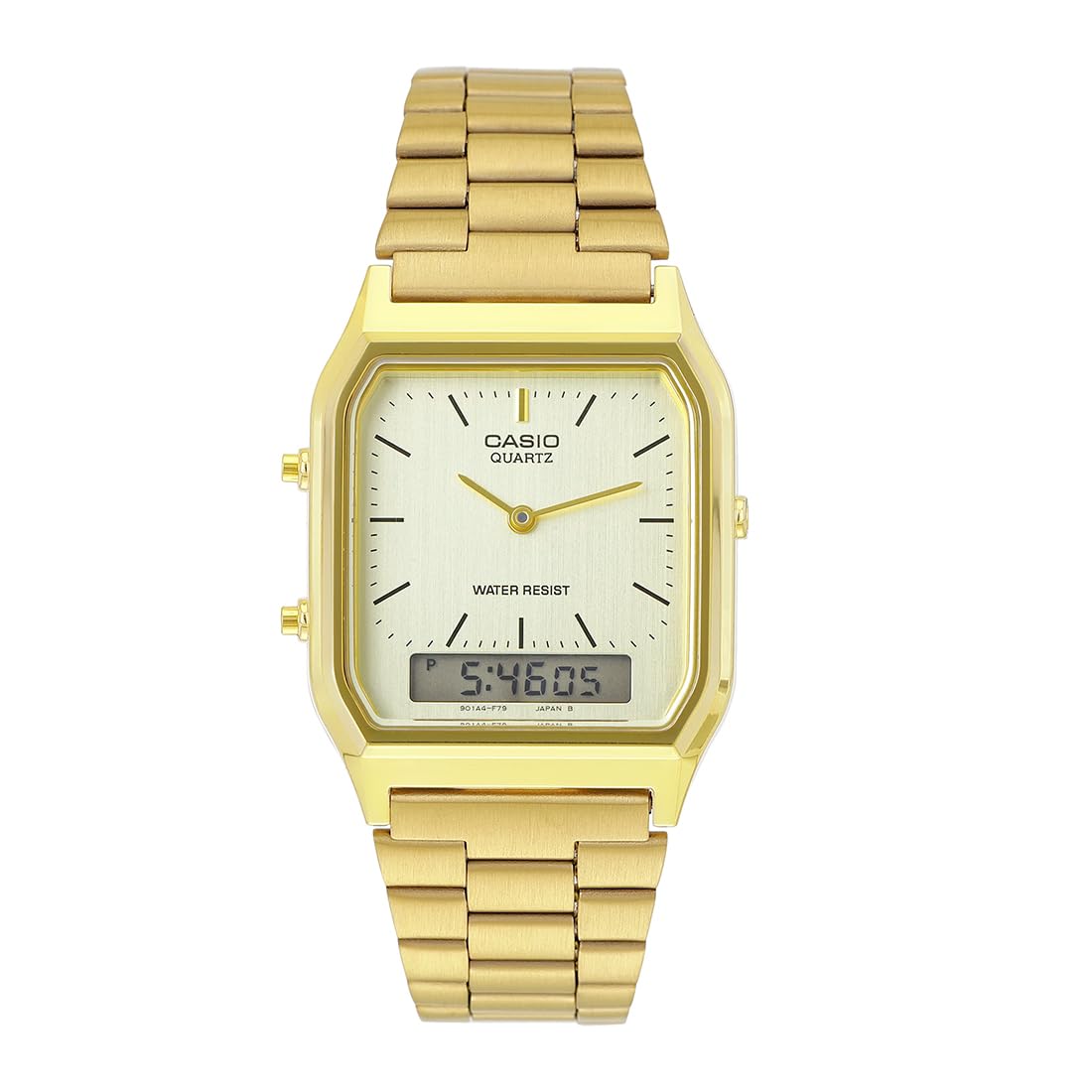 casio Vintage Analog-Digital Gold Dial Unisex AQ-230GA-9DMQD (D341)-picture-12