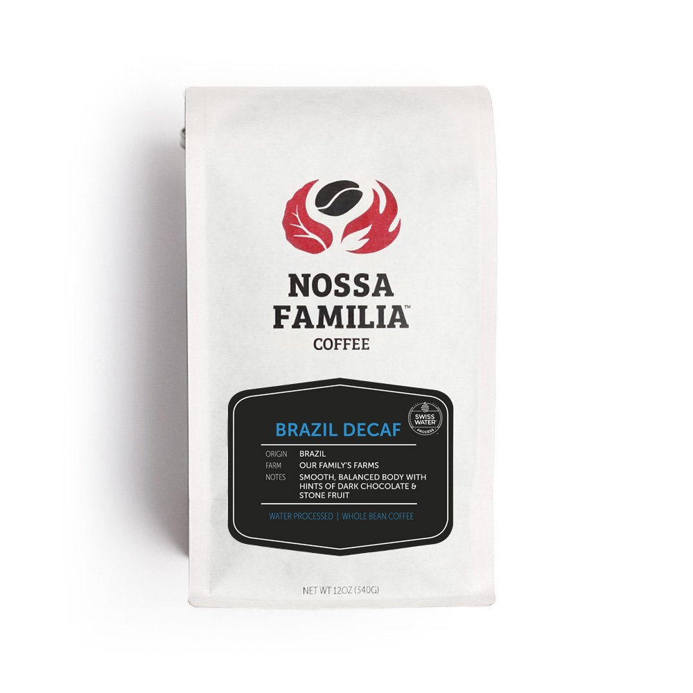 Brazil Organic Decaf Coffee - Fair Trade Ground Coffee - Medium Roast with Low Bitterness - Roasted Ground Coffee Beans - Sourced from Small Peruvian Farms - Brazilian Decaf 12oz