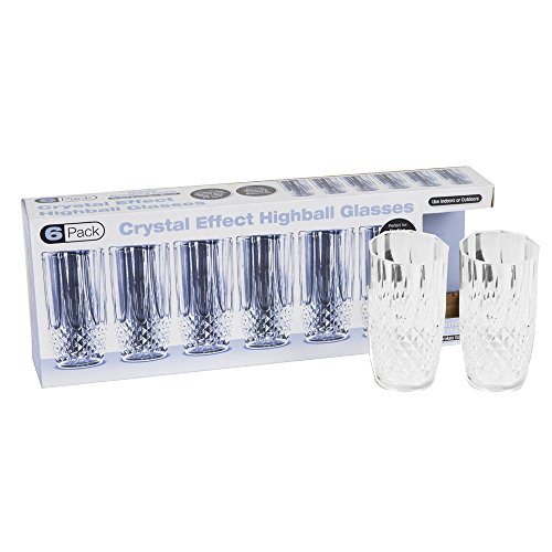 Clear Crystal Cut Effect Highball Glasses Plastic