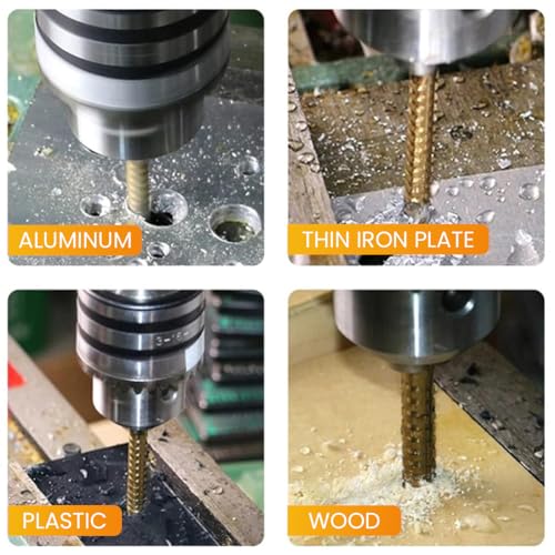 Image of Serplex 6PCS Step Drill Bits Set, Included 3 Sizes of Step Drill Bits and 3 Sizes of Twist Drilling Bit for Hole Drilling Metalworking Woodworking, with Plastic Storage Box, Stepped Up Bit for DIY