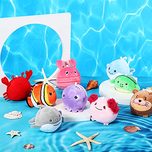 9 Pcs Mini Sealife Plush Toys 3.15 Inch - Cute Stuffed Ocean Animals For Kids, Party Decor, Easter Basket Fillers #TOP3