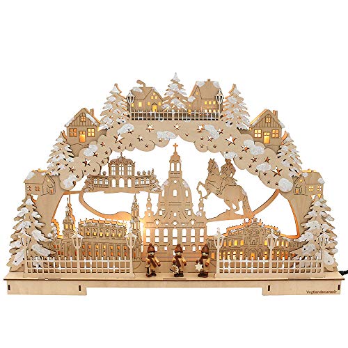 Schwibbogen Frauenkirche 20 Dekohelden24 3D LED Schwibbogen, verschneit, Motiv: Dresdner...