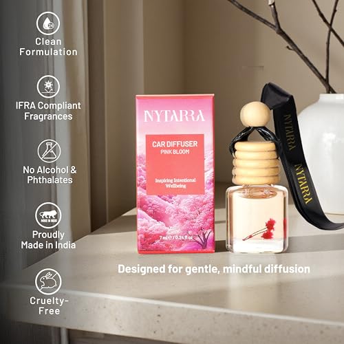 Image of Nytarra Car Perfumes Luxury Combo Pink Bloom & Sunshine Zest, No-Alcohol & Long-Lasting Fragrance Diffuser, Best Car Air Freshener, Premium Car Scent Hanging Pod