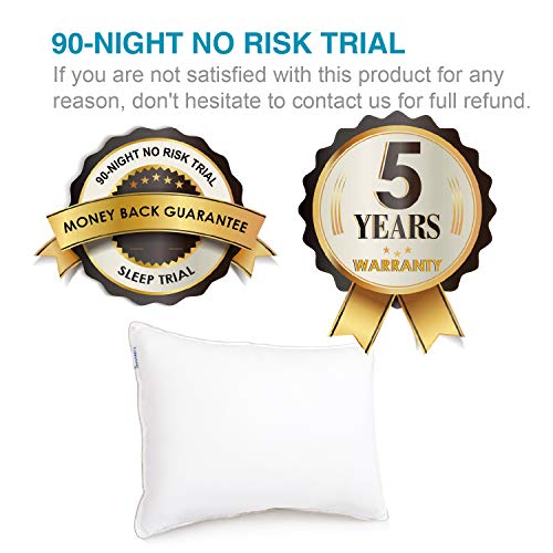 Lunvon Gel Queen Cool Memory Foam Bed Pillow for Sleeping My Adjustable Shredded Hypoallergenic Bedding Home Hotel Down Alternative Collection Side Back Sleeper Health 28 X 20 Inche CertiPUR-US White - Thumbnail 3