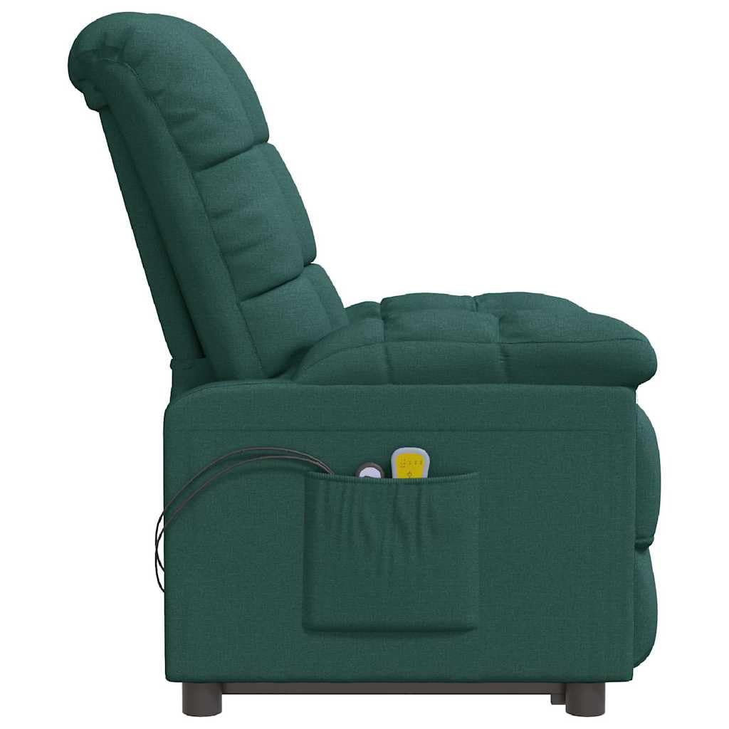 Generico Poltrona Massaggiante Elettrica Verde Scuro in Tessuto,3073764