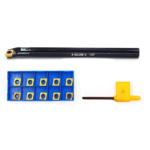 OSCARBIDE 1/2" x 7" Indexable Boring Bar, Right-Hand, 10pcs CCMT09T304 Carbide Inserts, High-Quality Solid Carbide, Multilayer Coating