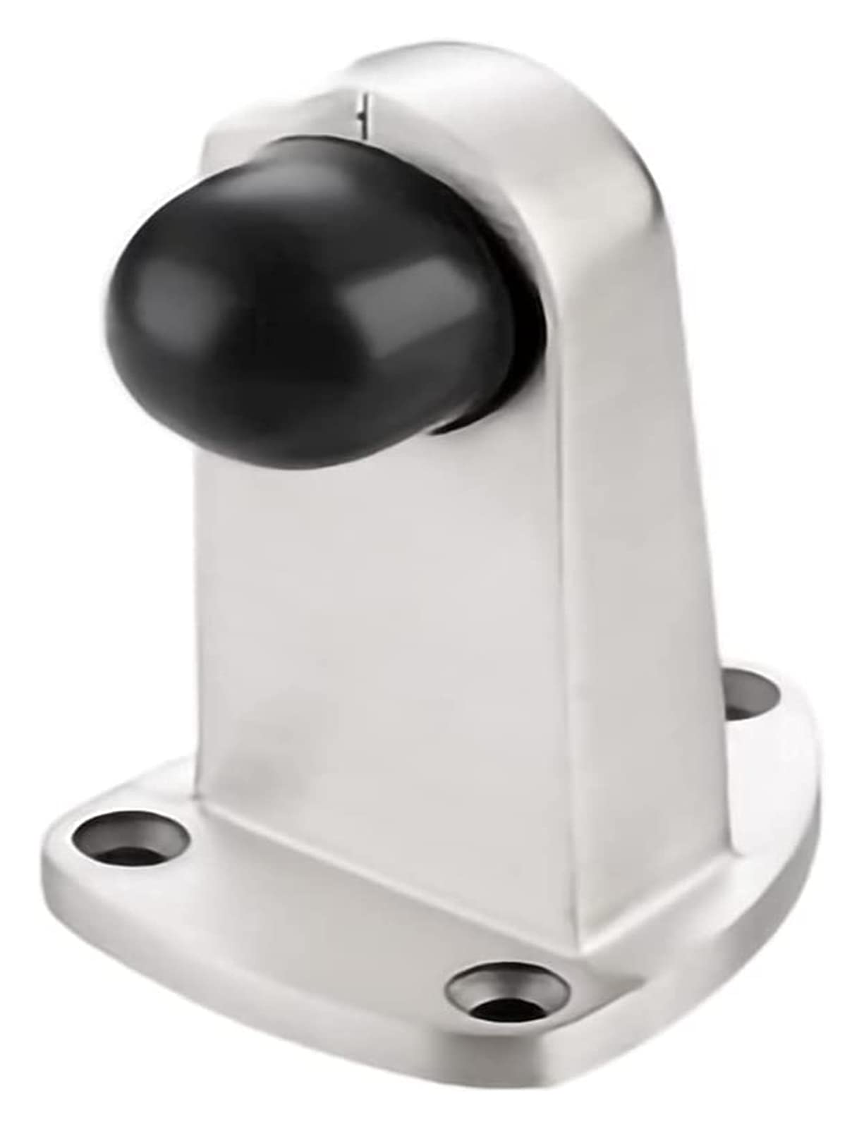Sbziojhdr B Door Stop， Stainless Steel Rushed Floor Mount Rubber Uffer Anti-Collision For Home Office Use Screws To Install(B)