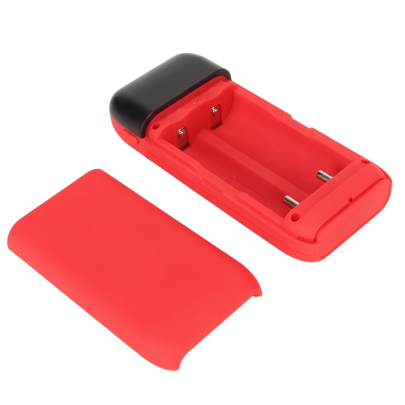 Chargeur Rapide Double Rôle PB2S Type-C, Chargeur de Batterie LCD Portable Universel pour Batterie Rechargeable Li-ION 3,6 V 3,7 V Compatible 18700 20700 Rouge