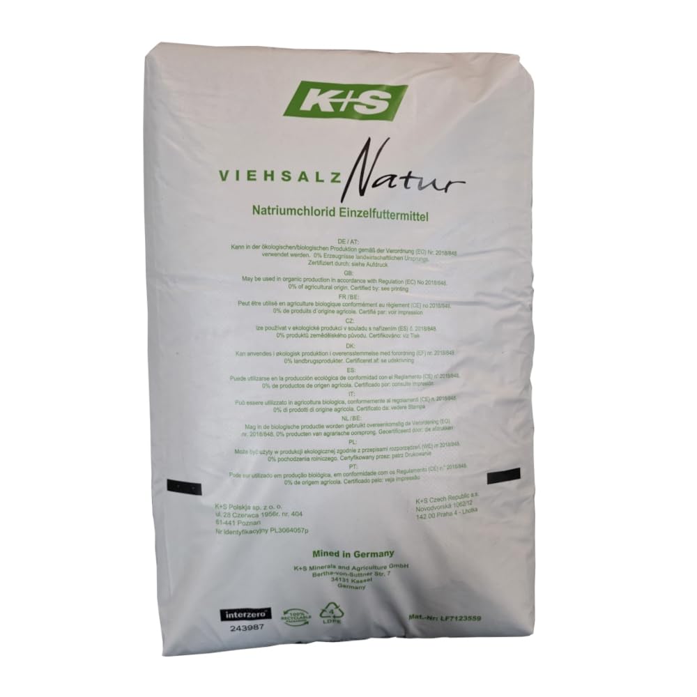 K+S Esco Viehsalz Natur 10x25kg Rinder Pferde Schafe Ziegen Wild Salz Streusalz